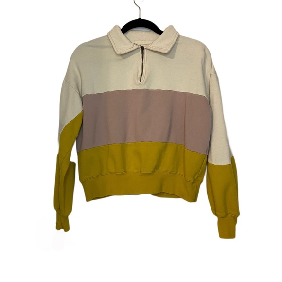 Universal Thread Tops - Quarter Zip Color Block Sweatshirt